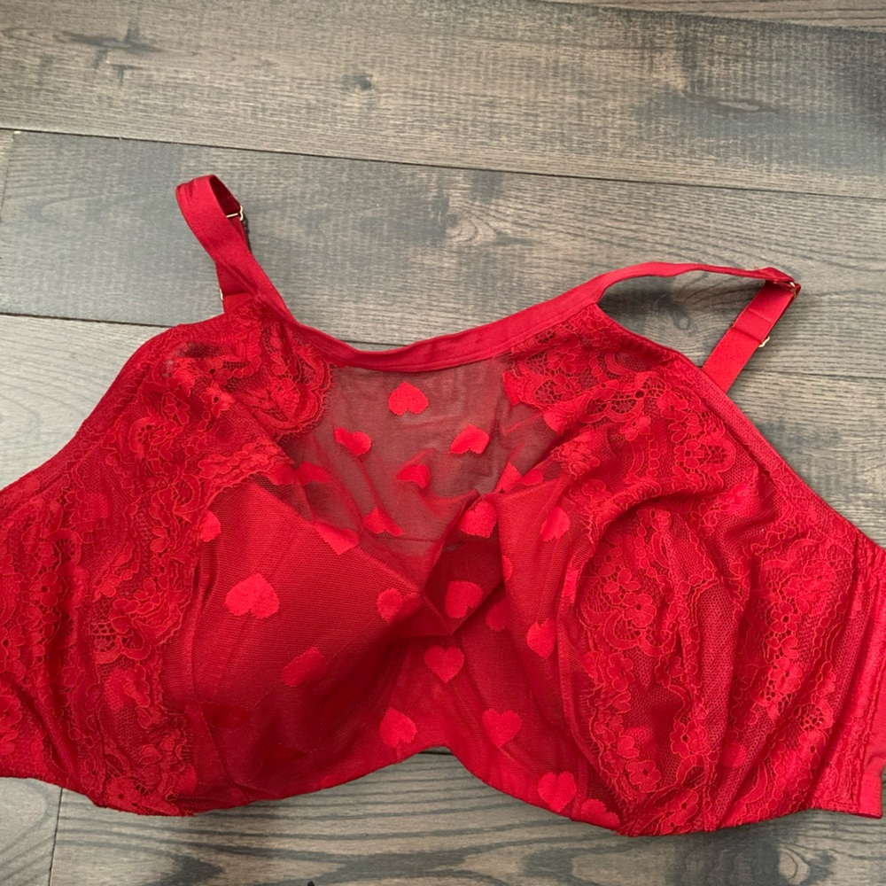 Sexy Red Hearts 46DD Bra